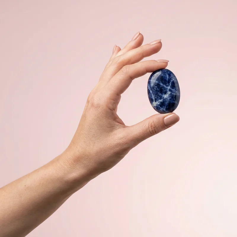 Sodalite Palm Stone - sodalite crystal