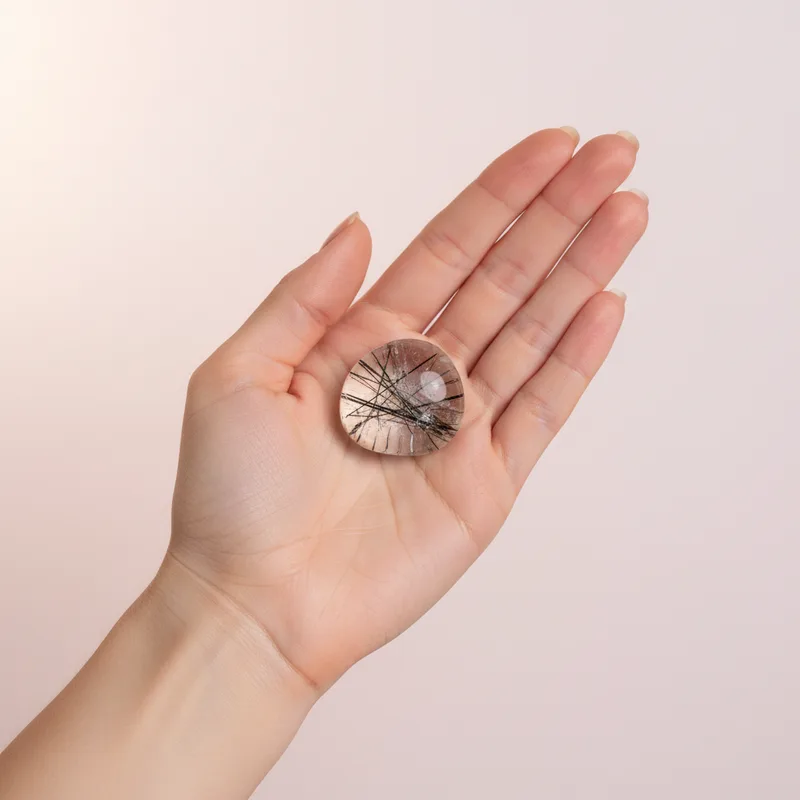 Tourmalinated Quartz Tumbled Stone - tourmalinated quartz crystal