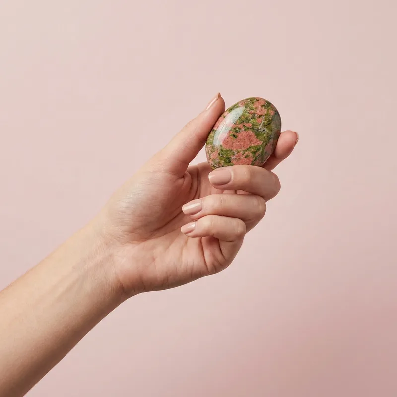Unakite Palm Stone - unakite crystal