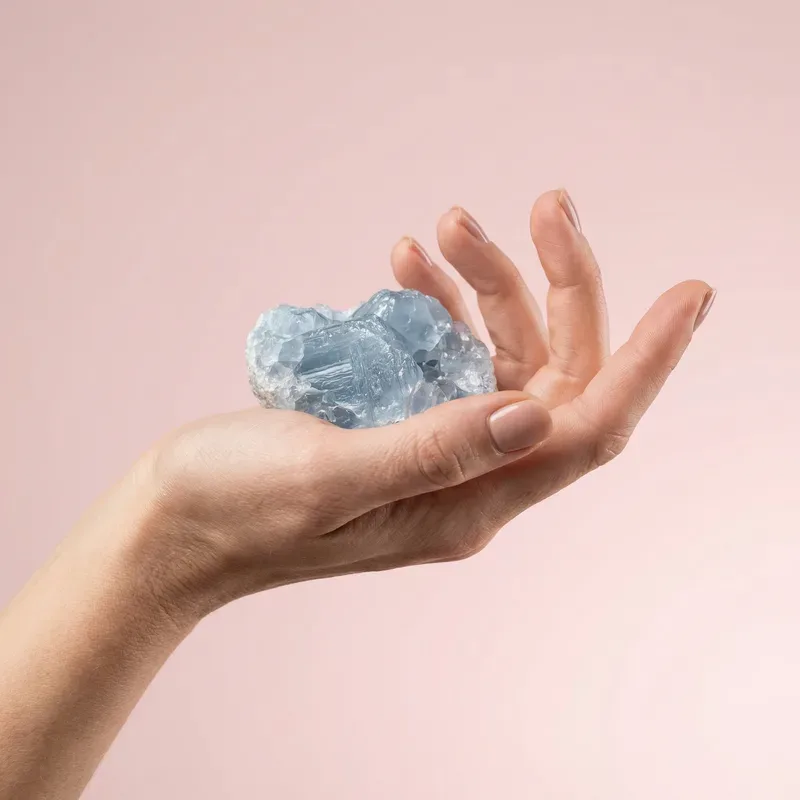 Celestite crystal — pairs well with Angelite